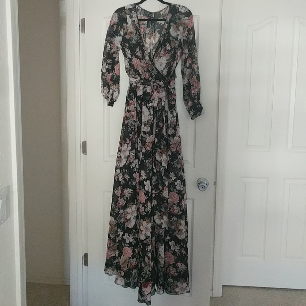 Floral surplice maxi